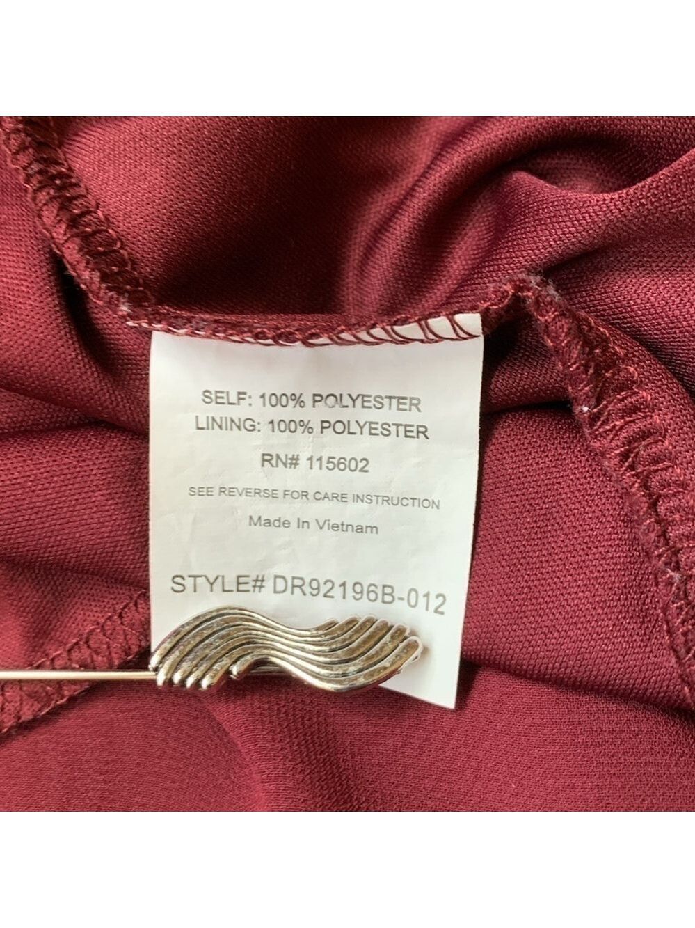 Lush cranberry pleated party dress size S - Picture 11 of 11